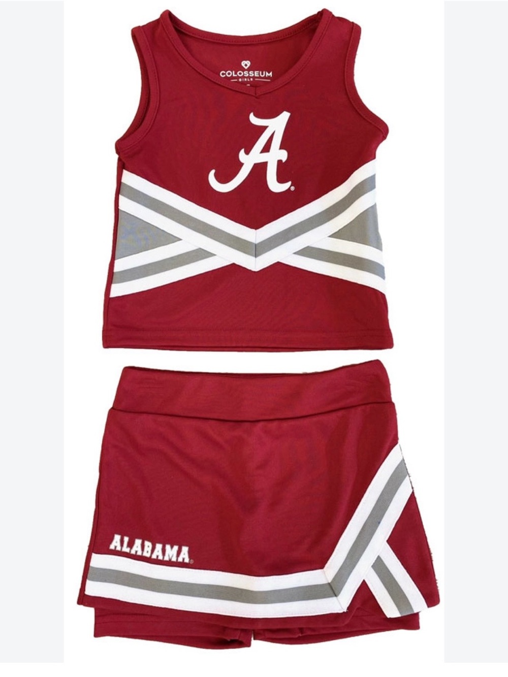 Alabama Colosseum Garnet Youth Tank Cheer Set Sz 7/8